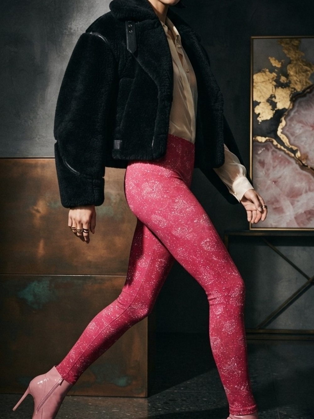 No Boundaries Pink Hearts High-Rise Leggings